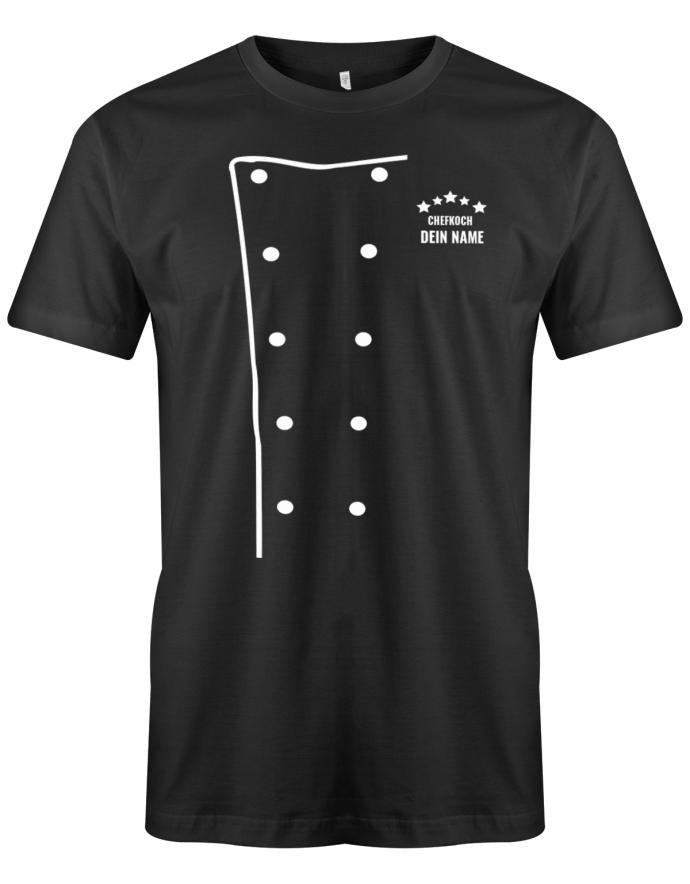 5 Sterne Chefkoch Jacke Design mit Name - grillen - kochen - Herren T-Shirt SChwarz