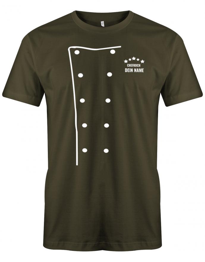 5 Sterne Chefkoch Jacke Design mit Name - grillen - kochen - Herren T-Shirt Army