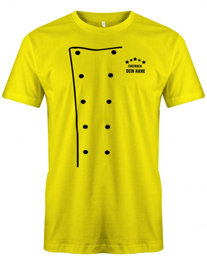 5 Sterne Chefkoch Jacke Design mit Name - grillen - kochen - Herren T-Shirt Gelb