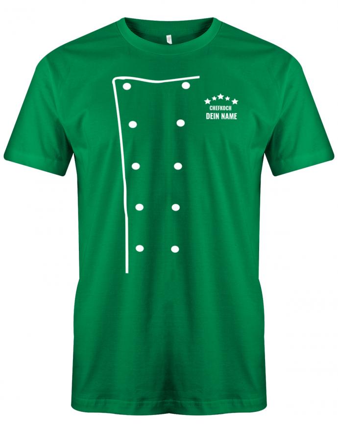 5 Sterne Chefkoch Jacke Design mit Name - grillen - kochen - Herren T-Shirt Grün