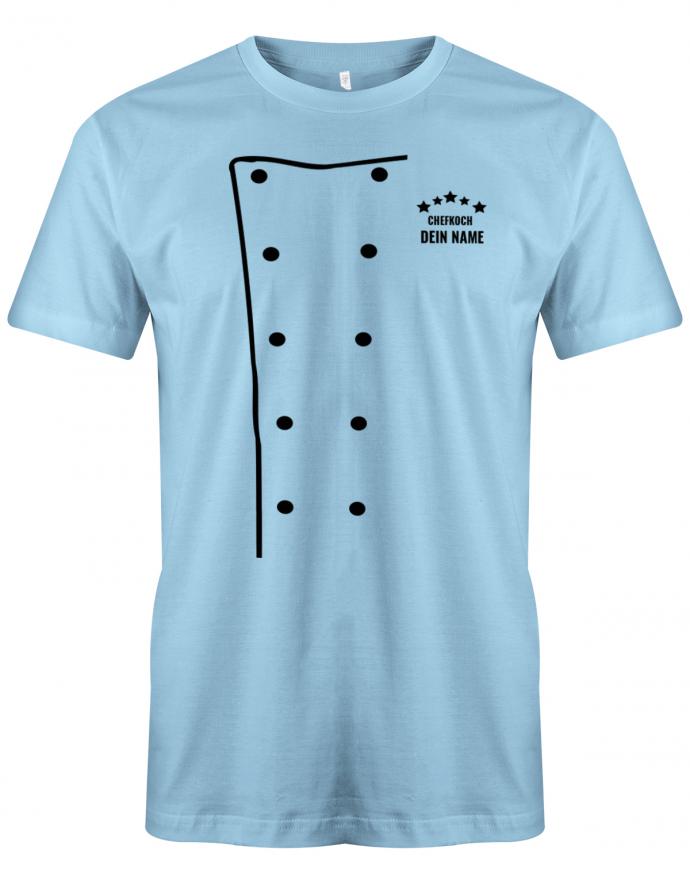 5 Sterne Chefkoch Jacke Design mit Name - grillen - kochen - Herren T-Shirt Hellblau