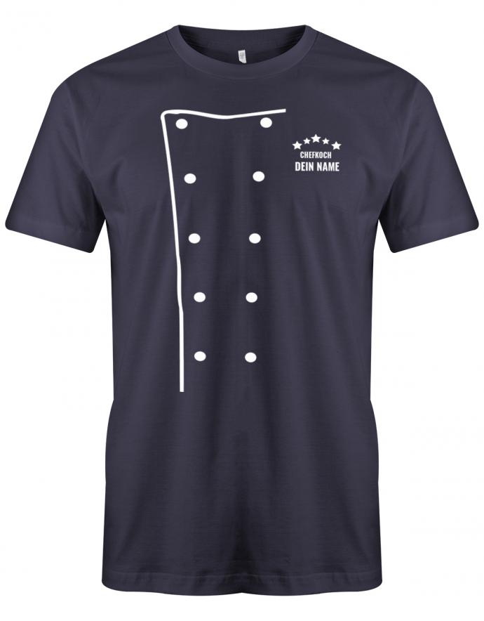 5 Sterne Chefkoch Jacke Design mit Name - grillen - kochen - Herren T-Shirt Navy