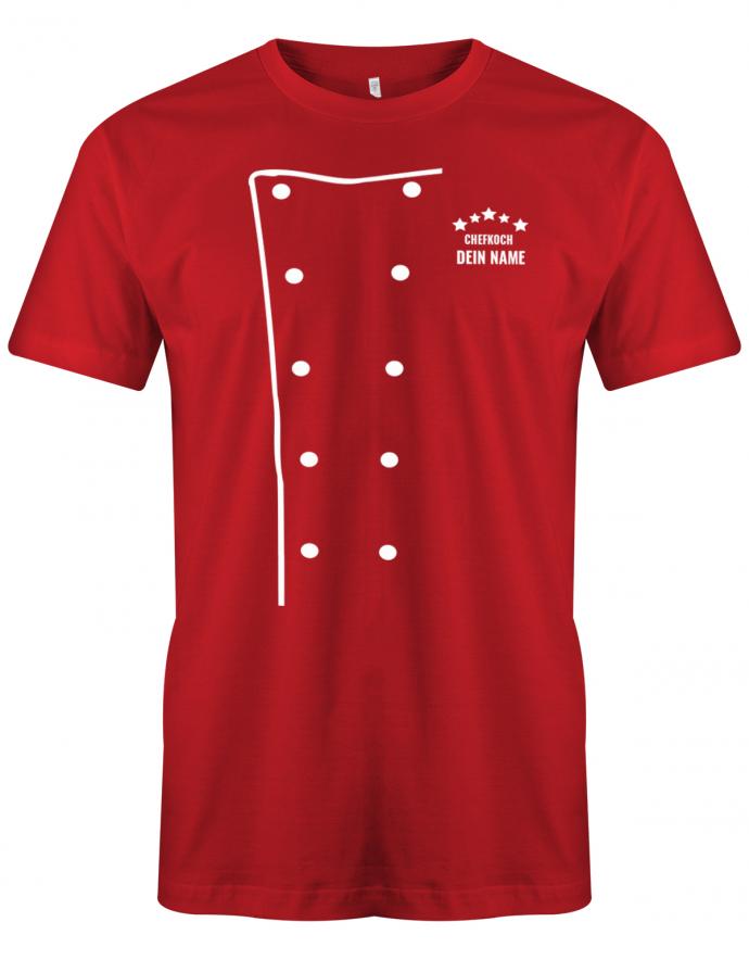 5 Sterne Chefkoch Jacke Design mit Name - grillen - kochen - Herren T-Shirt Rot