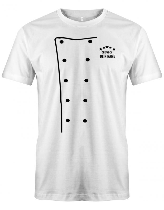 5 Sterne Chefkoch Jacke Design mit Name - grillen - kochen - Herren T-Shirt Weiss