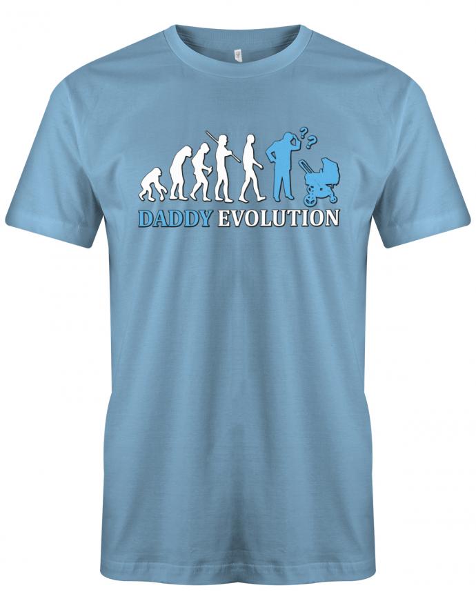 Daddy-Evolution-Papa-Herren-Shirt-Hellblau