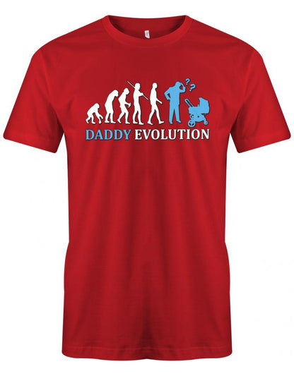 Daddy-Evolution-Papa-Herren-Shirt-Rot