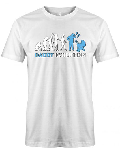 Daddy-Evolution-Papa-Herren-Shirt-Weiss
