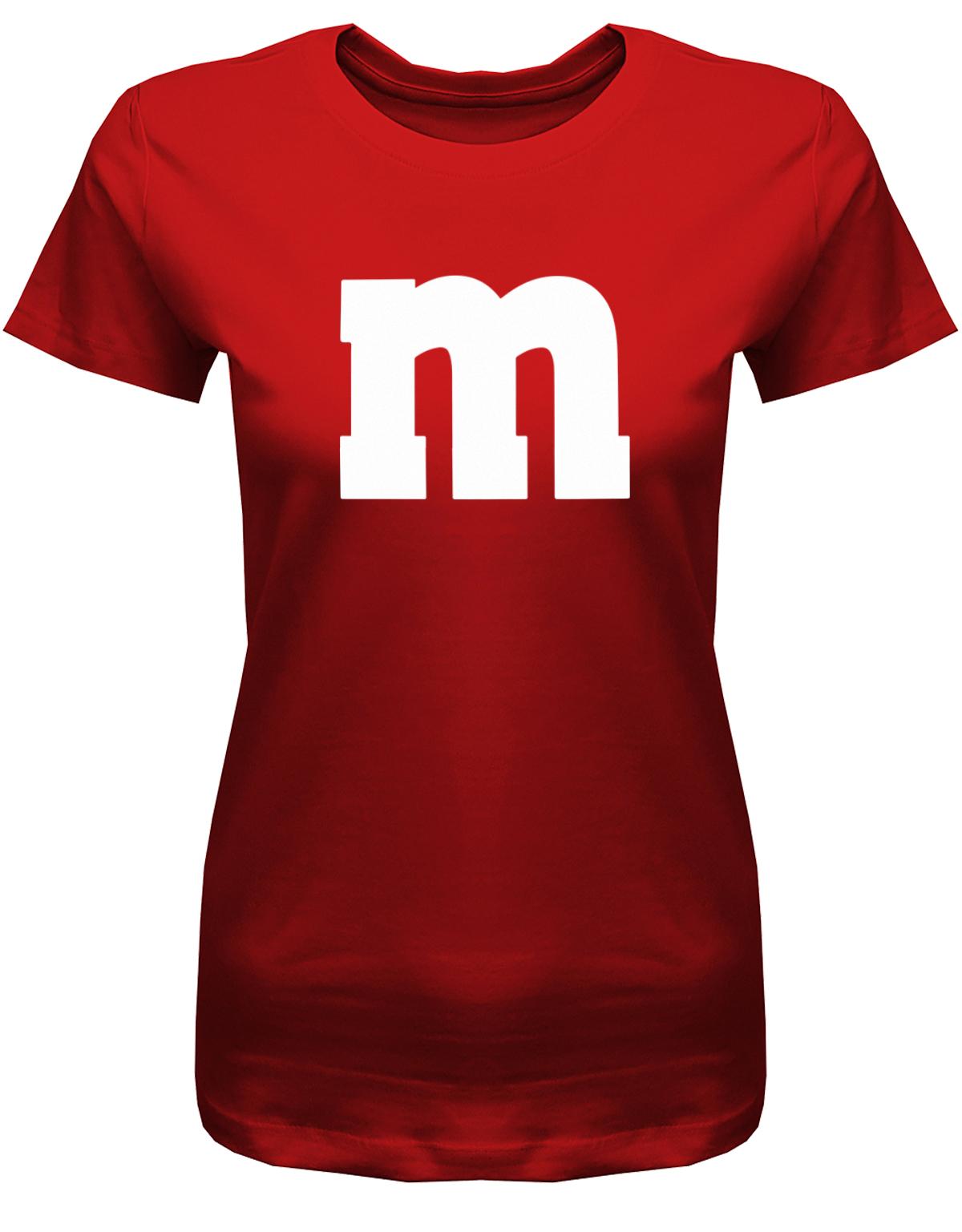 Damen-Shirt-M-Aufdruck-Fasching-Partner-Kost-m-Rot