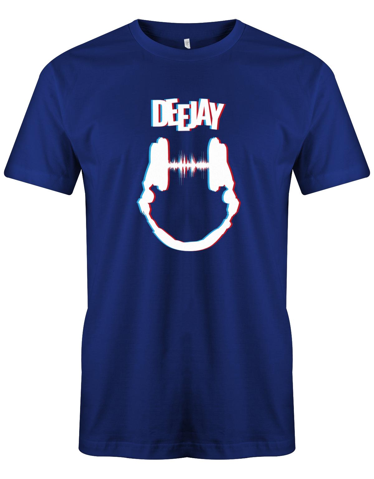 DeeJAY-Kopfh-rer-DJ-Herren-Grau-Shirt-Royalblau
