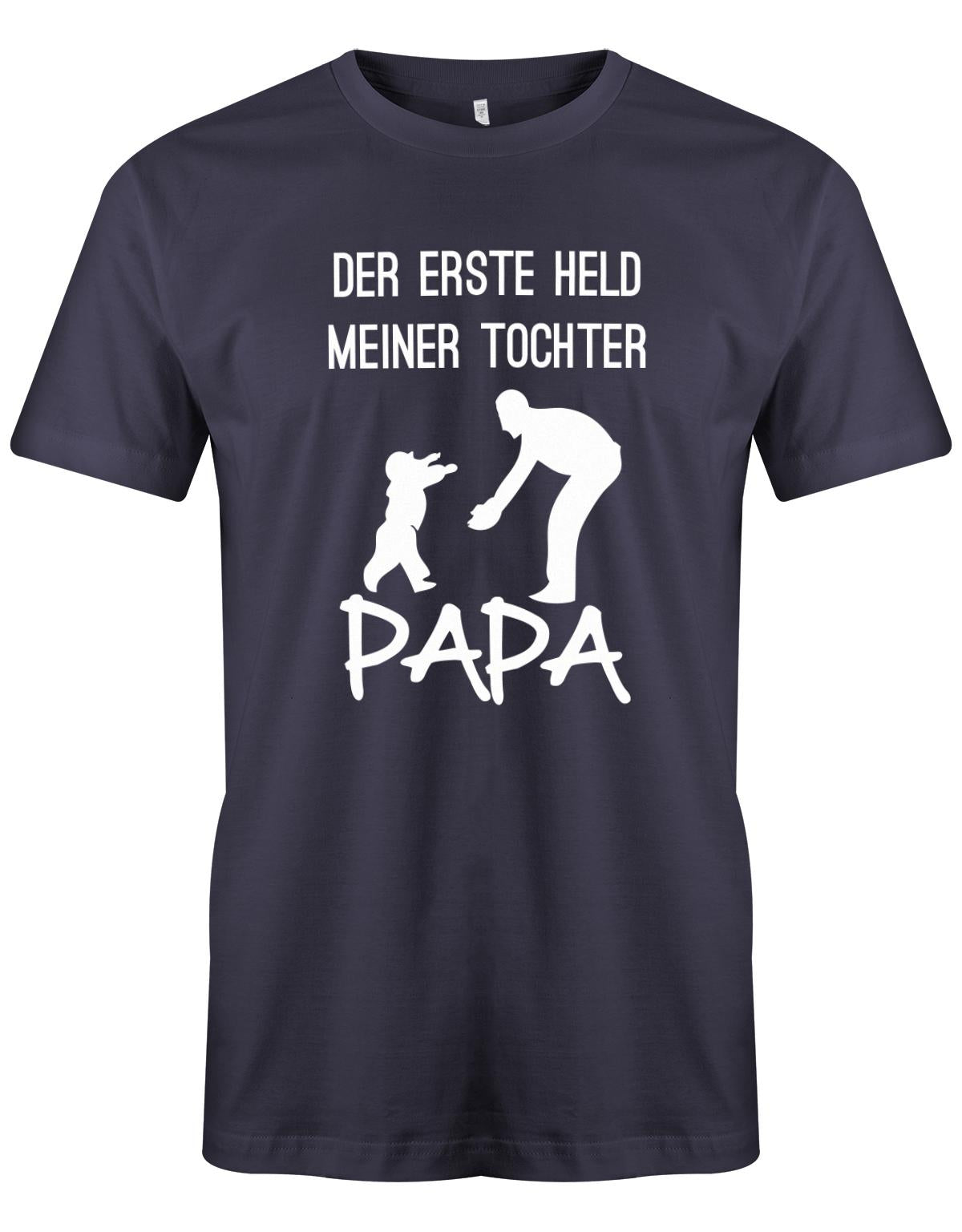 Der-erste-Held-meiner-Tochter-Papa-Herren-papa-Shirt-navy