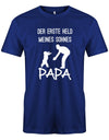 Der-erste-Held-meines-Sohnes-Papa-Herren-papa-Shirt-Royalblau