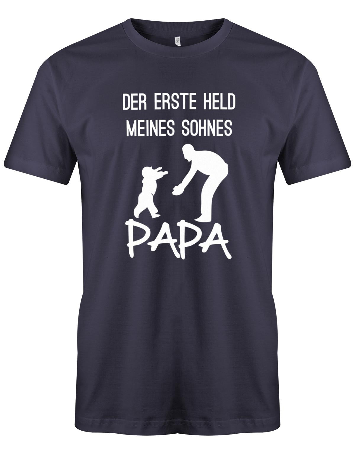 Der-erste-Held-meines-Sohnes-Papa-Herren-papa-Shirt-navy
