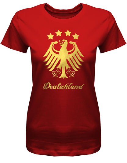 Deutschland Adler 4 Sterne - WM - Gold - Fan - Damen T-Shirt