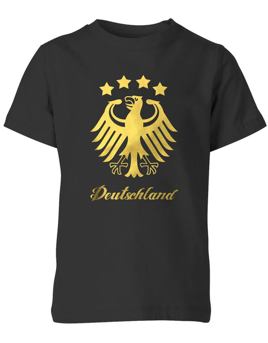 Deutschland Adler 4 Sterne - WM - Gold - Fan - Kinder T-Shirt