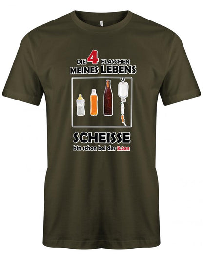 Die-4-Flaschen-meines-Lebens-Herren-Shirt-Army