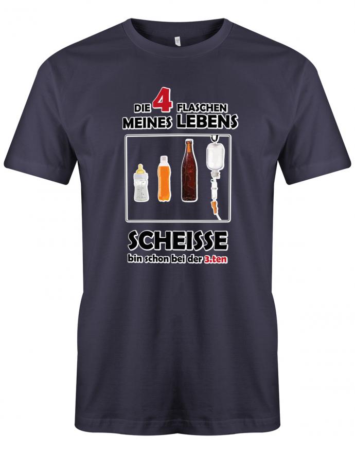 Die-4-Flaschen-meines-Lebens-Herren-Shirt-Navy