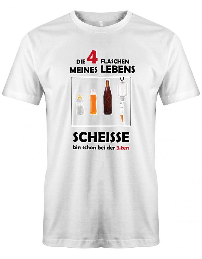 Die-4-Flaschen-meines-Lebens-Herren-Shirt-Weiss