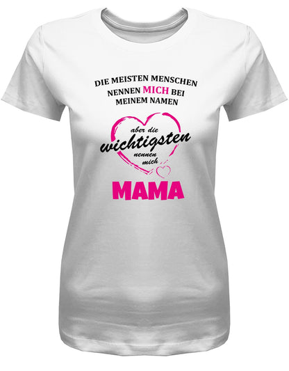 Die-meisten-menschen-nennen-mich-bei-meinem-Namen-Mama-Damen-Shirt-Weiss