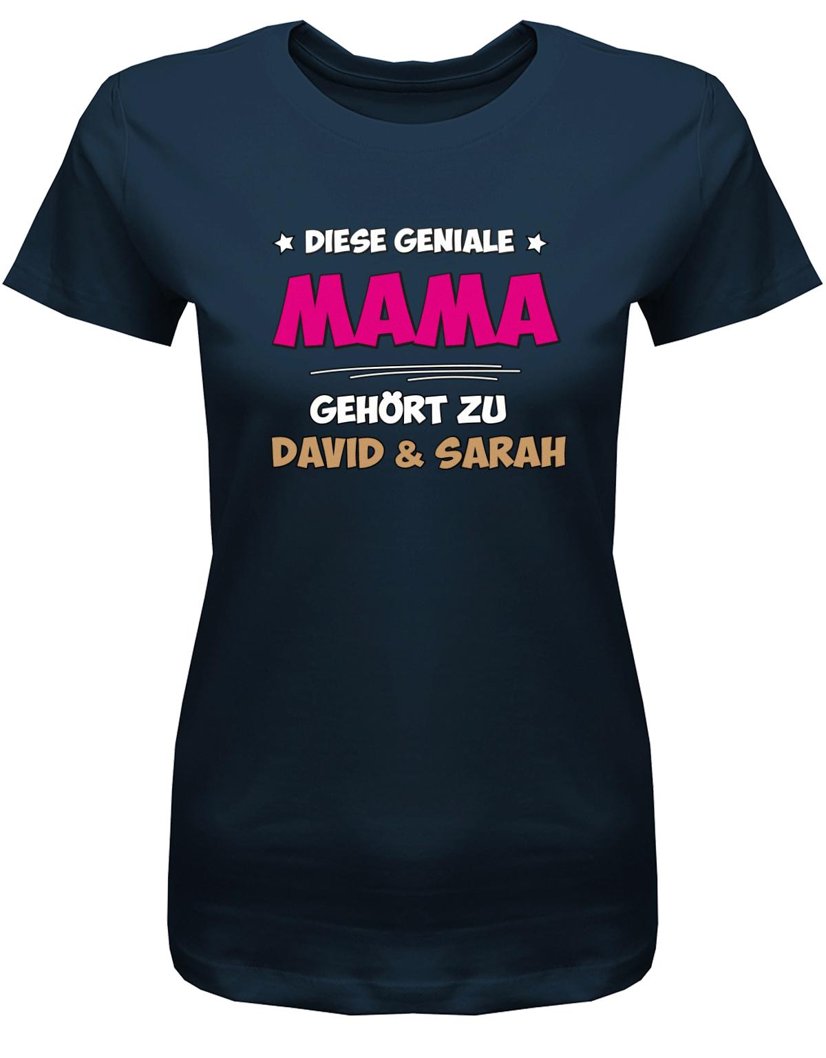 Diese-geniale-Mama-geh-rt-zu-Wunschnamen-Damen-Mama-Shirt-Navy