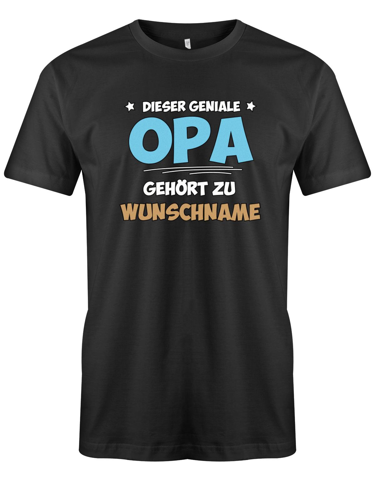Opa Shirt personalisiert mit Namen der Enkelkinder. Dieser geniale Opa gehört zu Namen der Enkel Schwarz