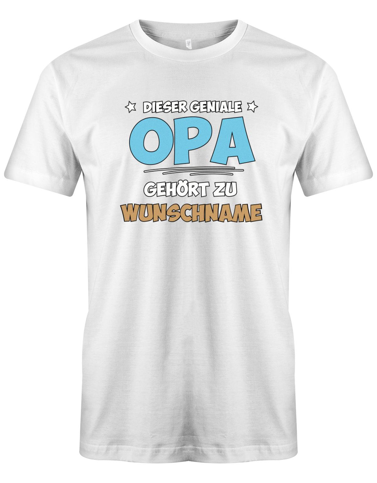 Opa Shirt personalisiert mit Namen der Enkelkinder. Dieser geniale Opa gehört zu Namen der Enkel Weiß