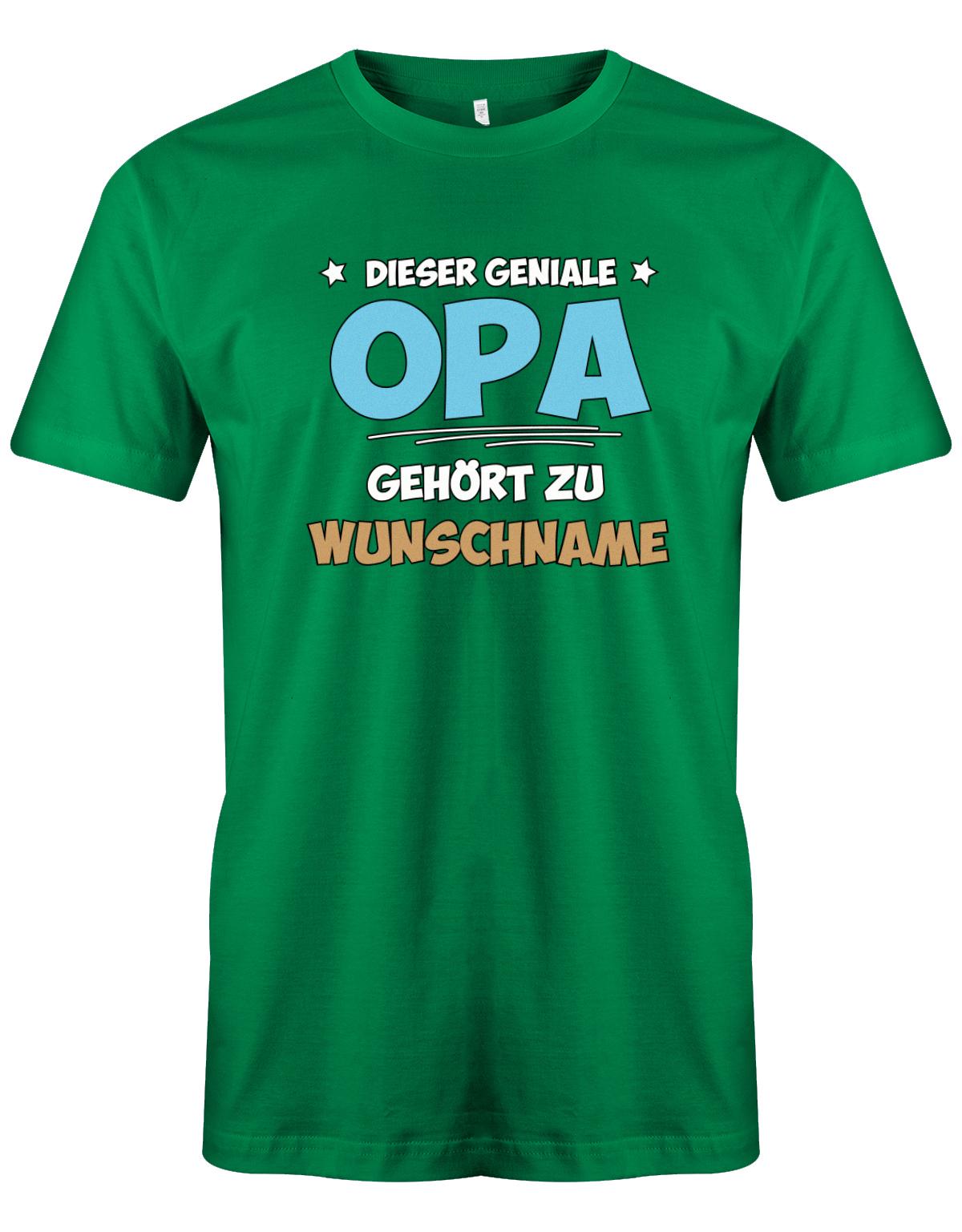 Opa Shirt personalisiert mit Namen der Enkelkinder. Dieser geniale Opa gehört zu Namen der Enkel Grün
