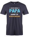 Dieser geniale Papa gehört zu Wunschname - Personalisierbar mit deinem Wunschnamen - Papa Shirt Herren myShirtStore Navy