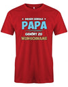 Dieser geniale Papa gehört zu Wunschname - Personalisierbar mit deinem Wunschnamen - Papa Shirt Herren myShirtStore Rot