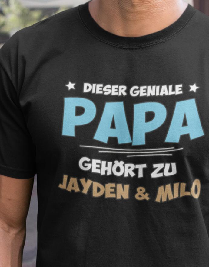 Dieser geniale Papa gehört zu Wunschname - Personalisierbar mit deinem Wunschnamen - Papa Shirt Herren myShirtStore 