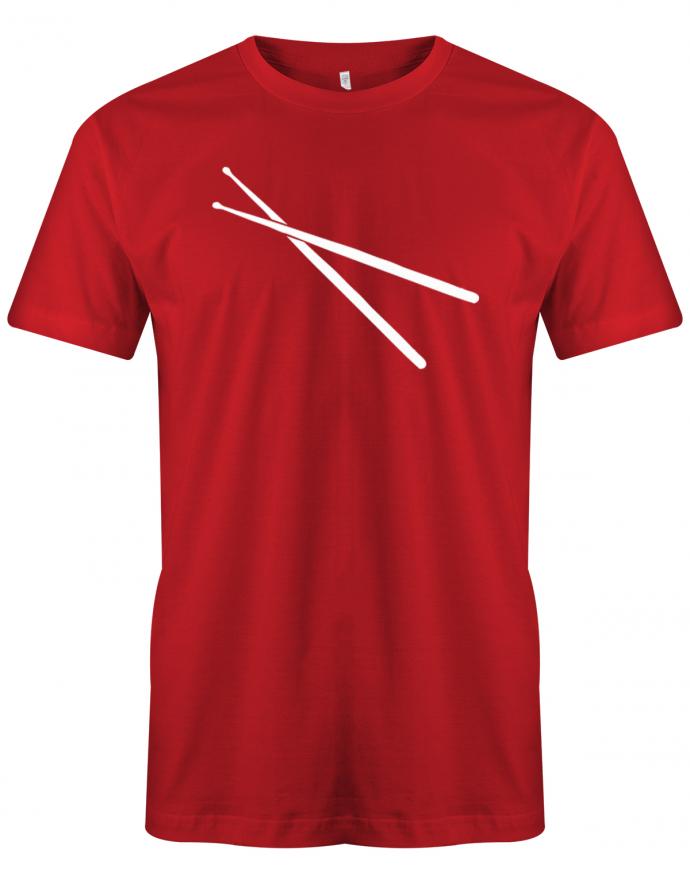 Drum-Sticks-Herren-Shirt-Rot