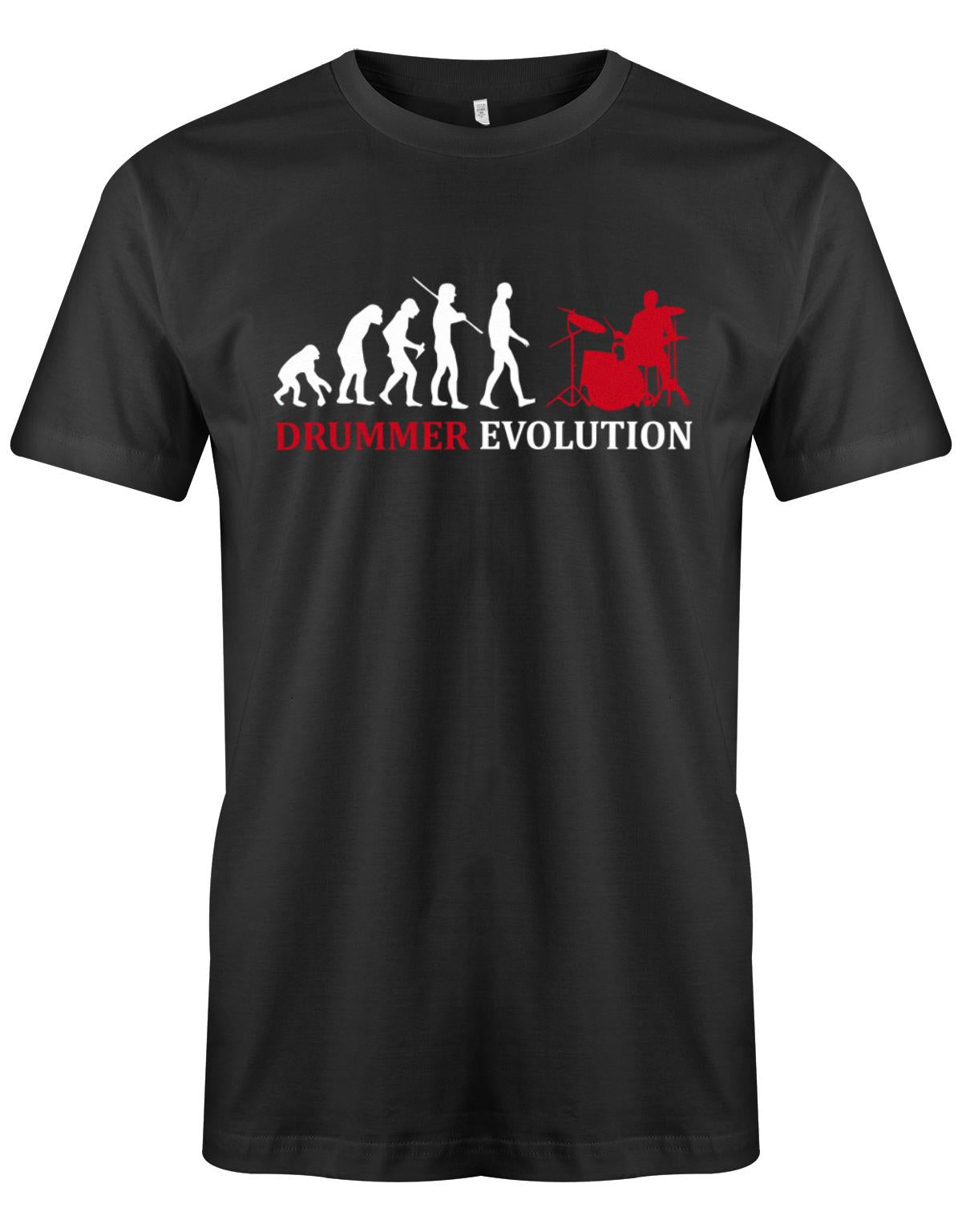 Drummer-Evolution-Herren-Shirt-Schwarz