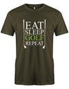 East-Sleep-golf-Repeat-Herren-Shirt-Army