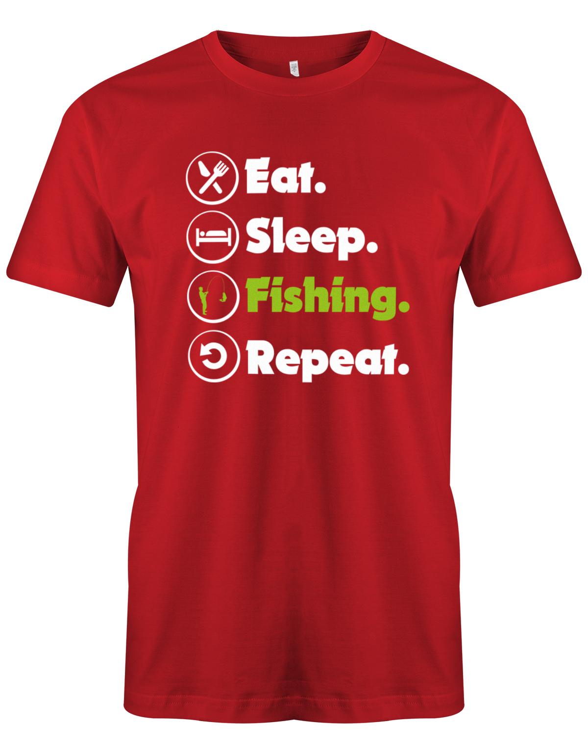Eat-sleep-fishing-repeat-herren-Shirt-Rot
