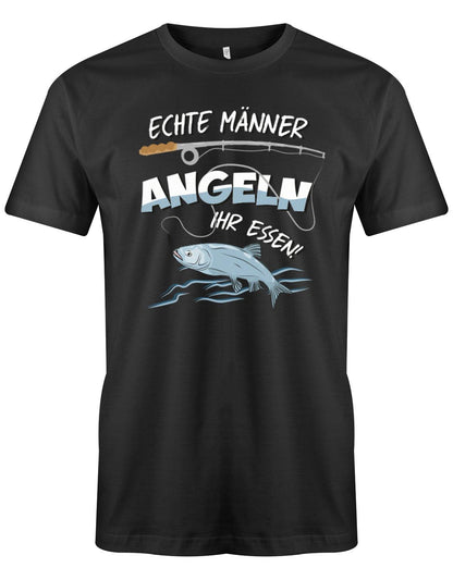 Echte-M-nner-angeln-ihr-essen-Herren-Shirt-Schwarz