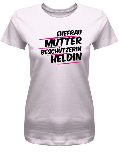Ehefrau-Mutter-besch-tzerin-Heldin-Damen-Shirt-Rosa