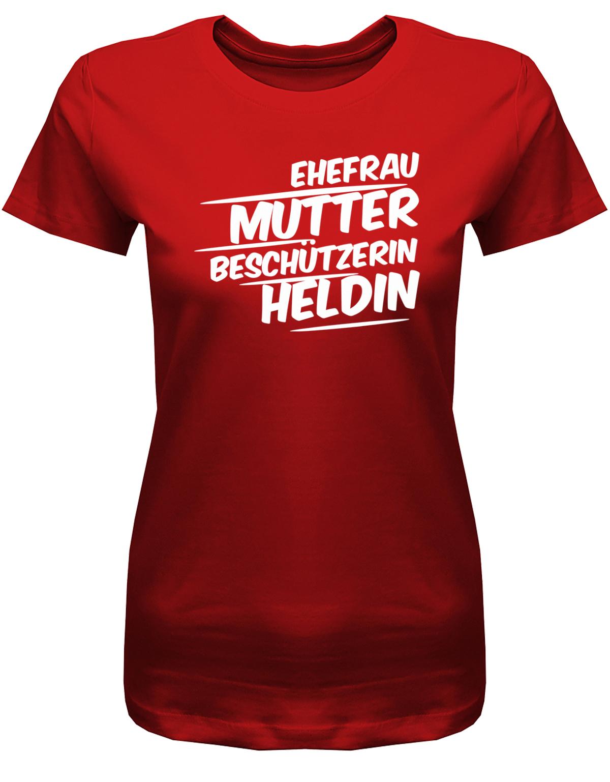 Ehefrau-Mutter-besch-tzerin-Heldin-Damen-Shirt-Rot