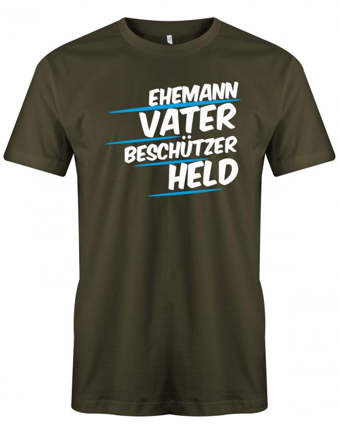 Ehemann-Vater-Beschuetzer-held-Herren-Shirt-Army