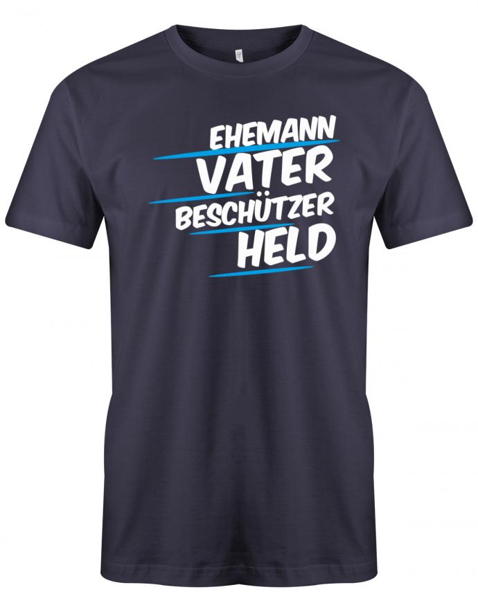 Ehemann-Vater-Beschuetzer-held-Herren-Shirt-Navy