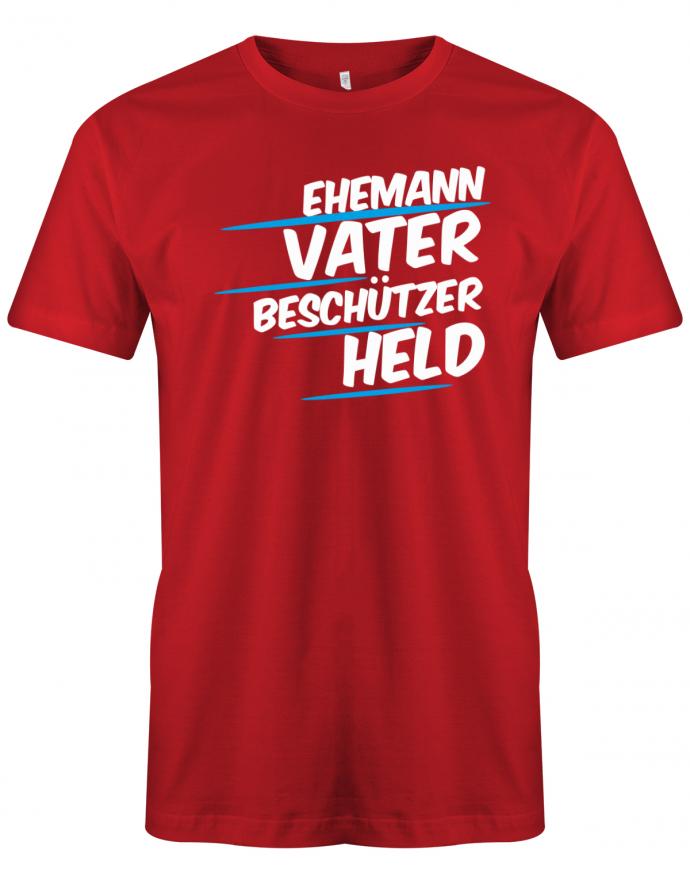 Ehemann-Vater-Beschuetzer-held-Herren-Shirt-Rot