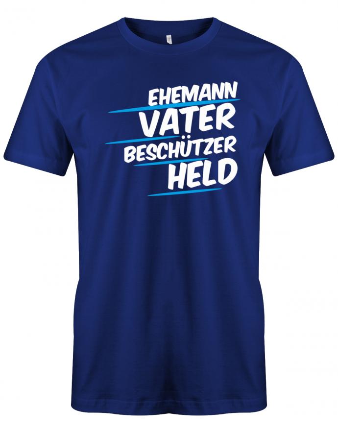 Ehemann-Vater-Beschuetzer-held-Herren-Shirt-Royalblau