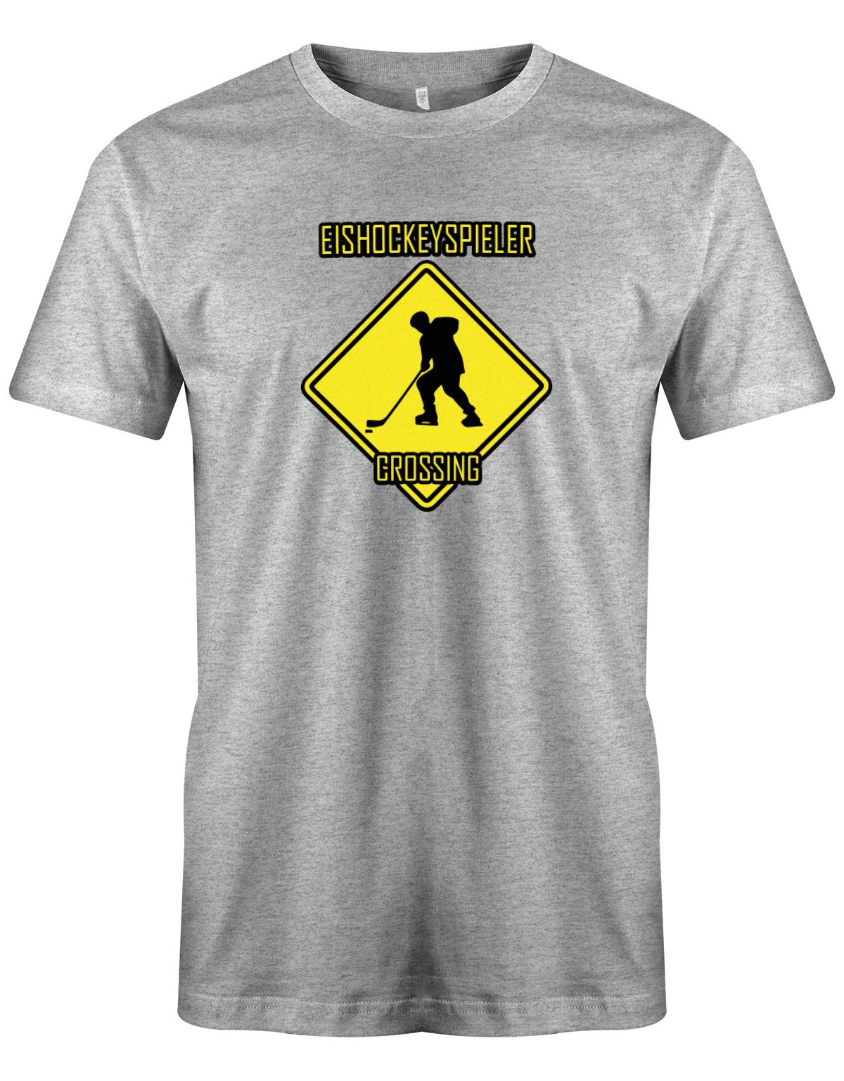 Eishockeyspieler-Crossing-Eishockey-Shirt-Herren-Grau