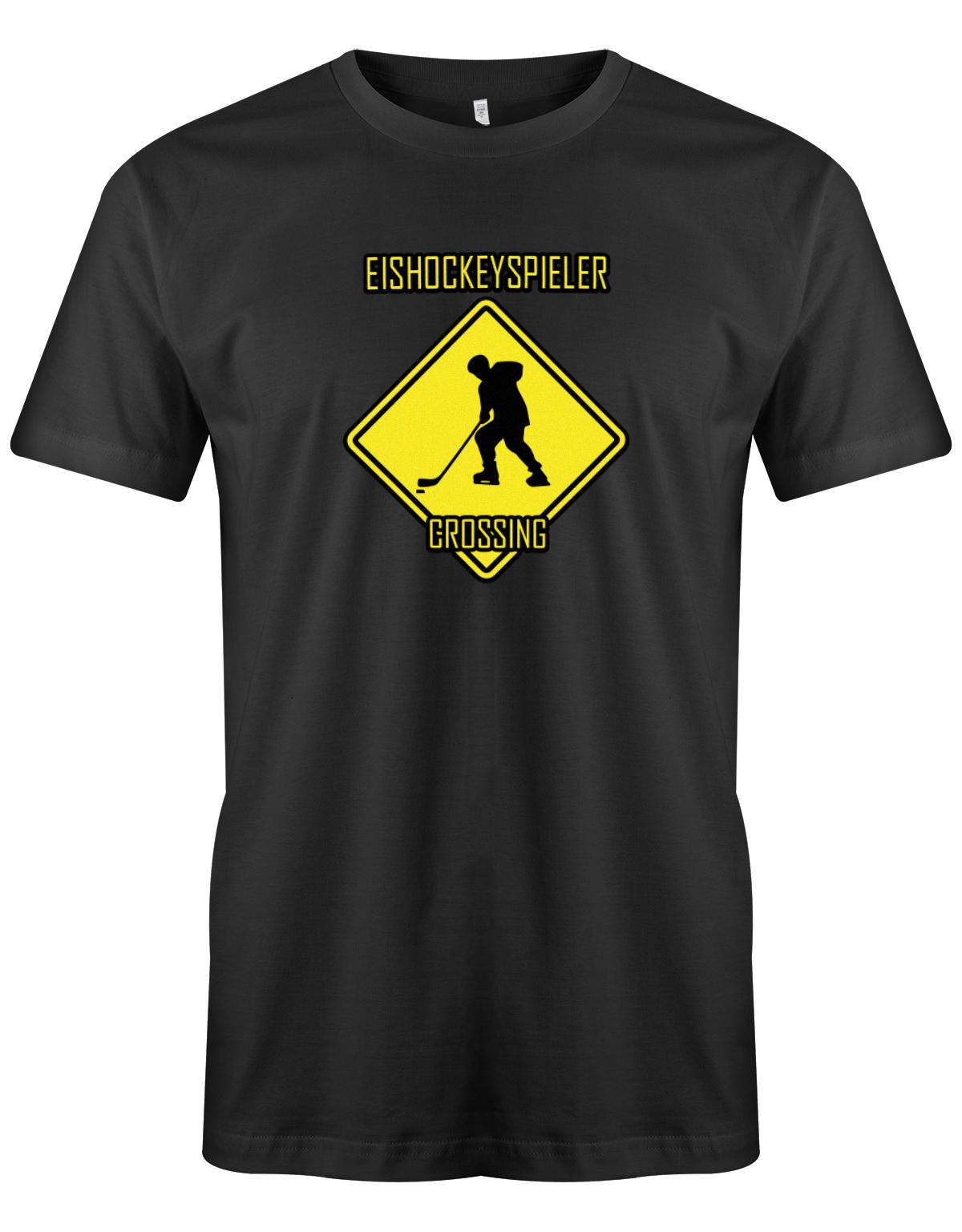 Eishockeyspieler-Crossing-Eishockey-Shirt-Herren-SChwwarz