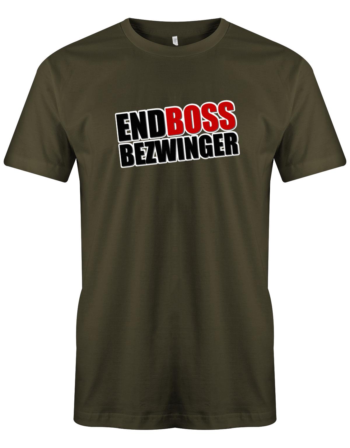 Endboss-Bezwinger-Gamer-Herren-Shirt-Army