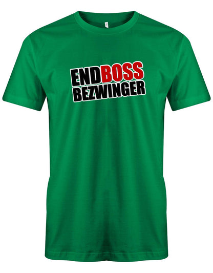 Endboss-Bezwinger-Gamer-Herren-Shirt-Gr-n