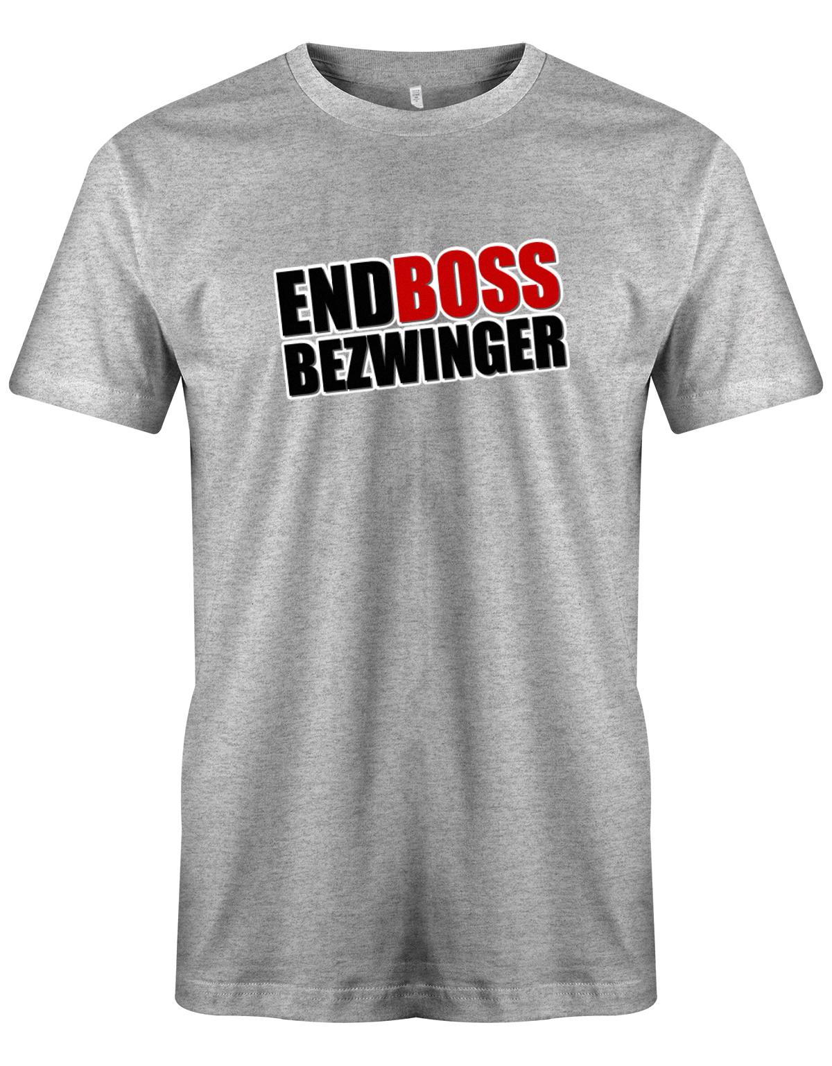 Endboss-Bezwinger-Gamer-Herren-Shirt-Grau