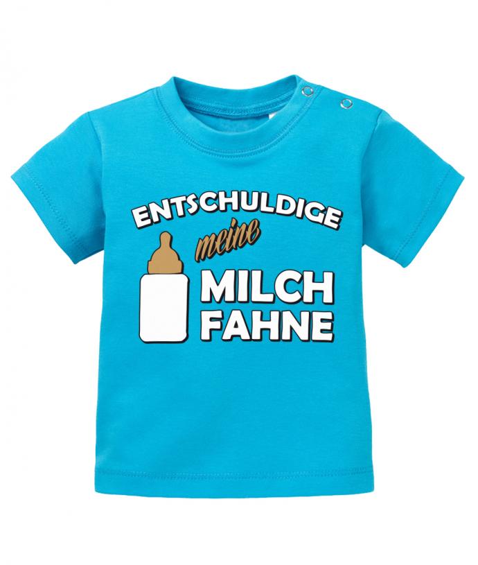 Lustiges Sprüche Baby Shirt Entschuldige meine Milchfahne. Blau