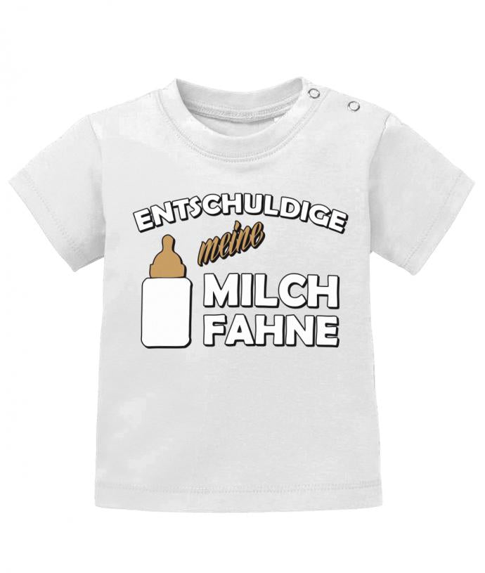 Lustiges Sprüche Baby Shirt Entschuldige meine Milchfahne. Weiss