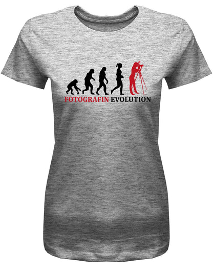 Fotografin-Evolution-Damen-Shirt-Grau