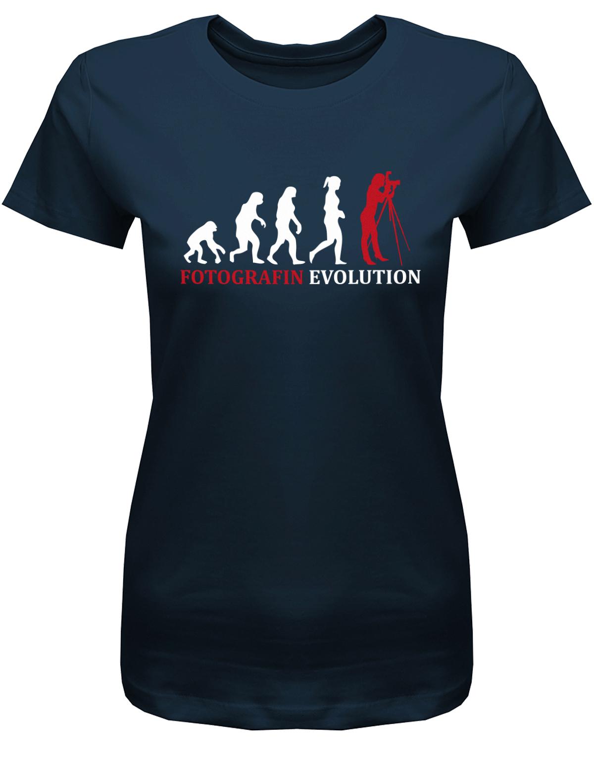 Fotografin-Evolution-Damen-Shirt-Navy