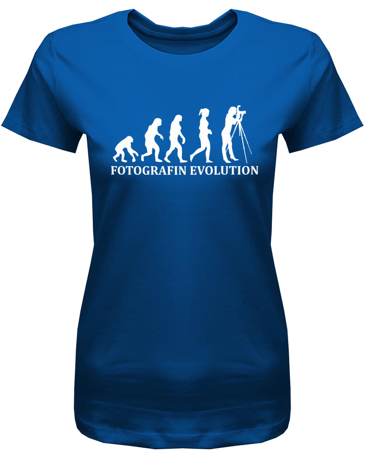 Fotografin-Evolution-Damen-Shirt-Royalblau